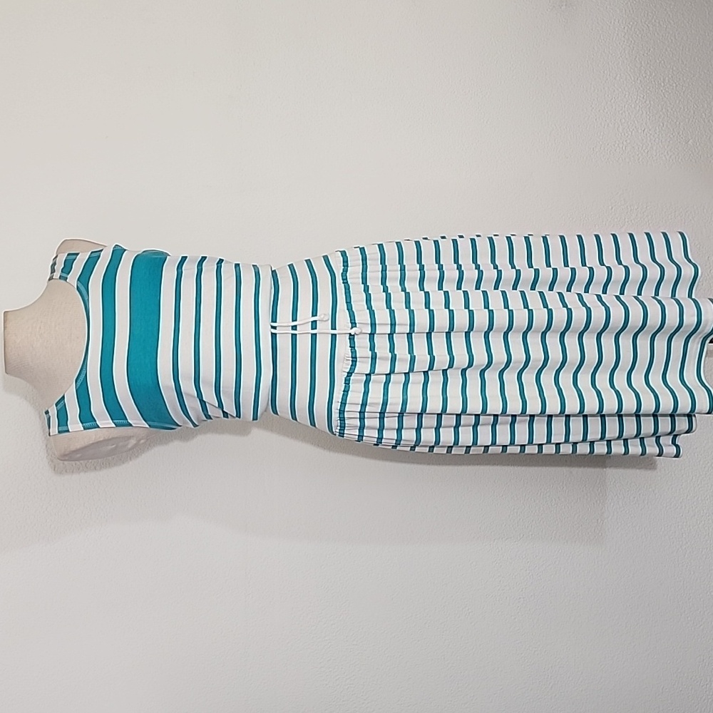 TraVerse Dress Striped Sleeveless Cotton Poly Blend Sundress Green Size M - Picture 14 of 14